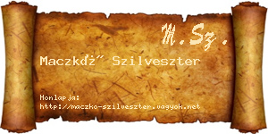 Maczkó Szilveszter névjegykártya